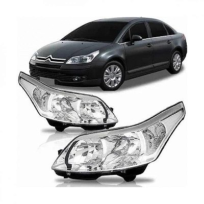Farol c4 pallas e hatch citroën de 2008 a 2014 lado direito elétrico com motor