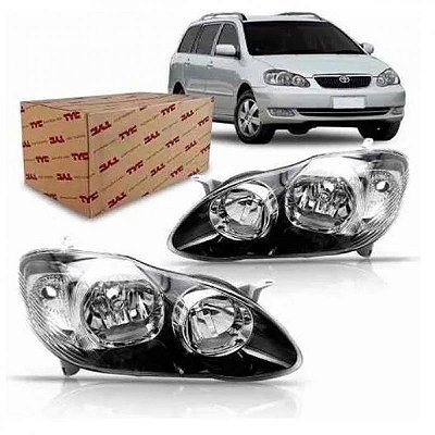 Farol corolla fielder toyota de 2004 a 2008 lado esquerdo máscara negra