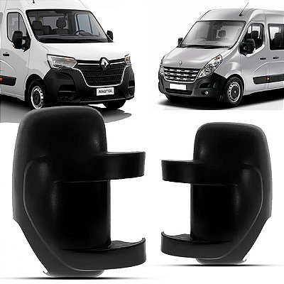 Capa de retrovisor externo master renault de 2013 a 2025 lado esquerdo preto sem pisca texturizado banco curto