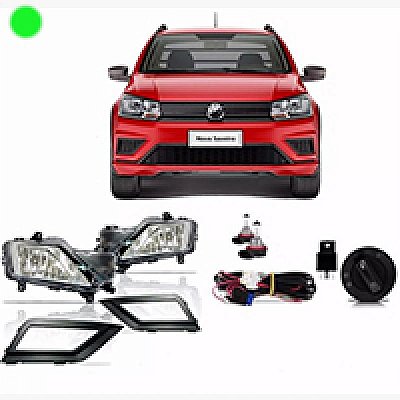 Kit farol auxiliar saveiro volkswagen de 2017 a 2023 geração sete com grade