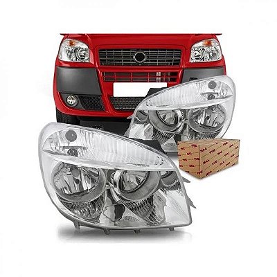 Farol doblo fiat de 2009 a 2021 lado direito cromado manual e elétrico