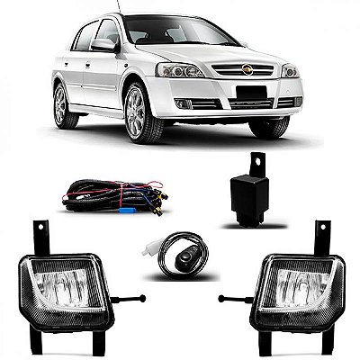 Kit farol auxiliar astra chevrolet de 2003 a 2012 e zafira chevrolet de 2005 a 2011 com botão universal