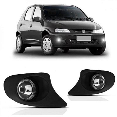 Farol auxiliar celta chevrolet de 2000 a 2006 lado direito preto com moldura