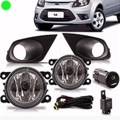 Kit farol auxiliar ka ford de 2012 a 2014 com grade