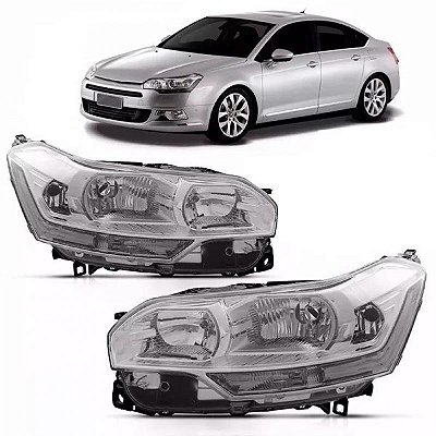 Farol c5 citroën de 2008 a 2012 lado direito elétrico sem motor sem projetor