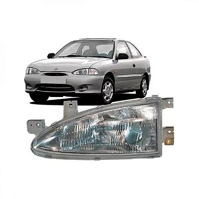 Farol accent hyundai de 1994 a 1997 lado esquerdo bicolor duas portas