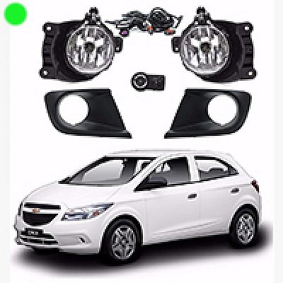 Kit de farol auxiliar onix chevrolet de 2012 a 2016 ls e lt com grade