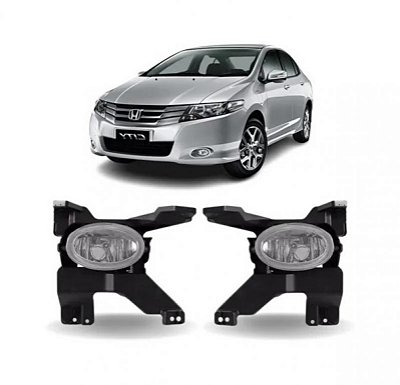 Farol auxiliar city honda de 2009 a 2011 lado esquerdo preto com moldura
