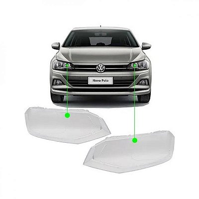 Lente do farol polo volkswagen de 2018 a 2022 lado esquerdo