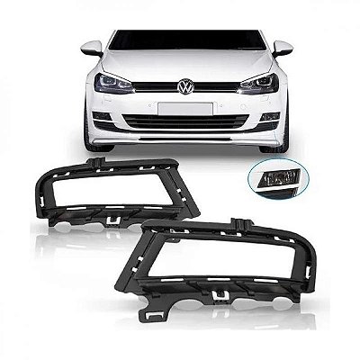 Suporte do farol auxiliar golf volkswagen de 2014 a 2017 lado direito preto com friso versões TSI comfortline e highline