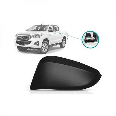 Capa de retrovisor externo hilux picape e sw4 toyota de 2016 a 2025 lado esquerdo preto sem pisca texturizado