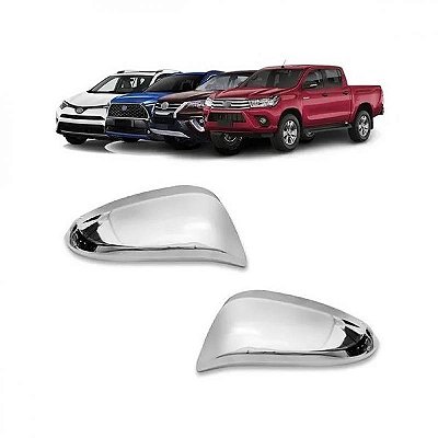 Capa de retrovisor externo hilux picape e sw4 toyota de 2016 a 2025 lado direito cromado