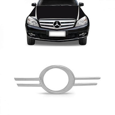 Moldura inferior para choque do farol auxiliar c180 mercedes benz de 2008 a 2011 lado esquerdo cromado