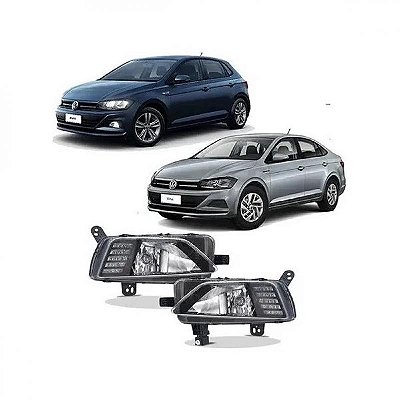 Farol auxiliar polo e virtus volkswagen de 2018 a 2022 lado direito cromado sem LED