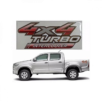 Adesivo hilux toyota de 2005 a 2015 picape turbo intercooler quatro por quatro