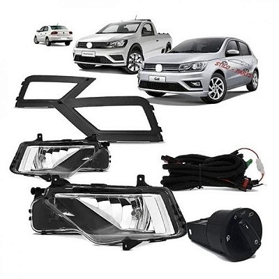 Kit farol auxiliar gol saveiro e voyage volkswagen de 2018 a 2023 geração 8