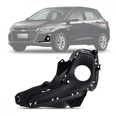 Moldura inferior do para choque para farol auxiliar onix chevrolet de 2020 a 2025 lado direito com furo