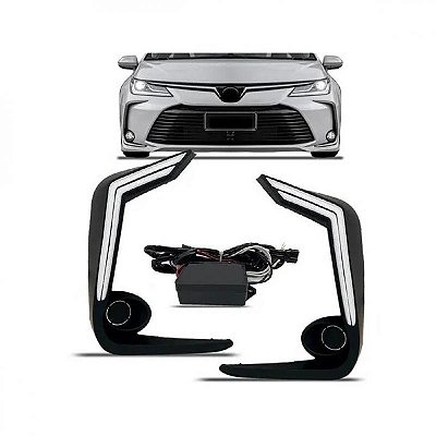 Kit luz diurna DRL corolla toyota de 2020 a 2025 sem farol auxiliar