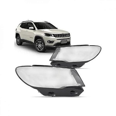 Lente de farol compass jeep de 2017 a 2021 lado direito