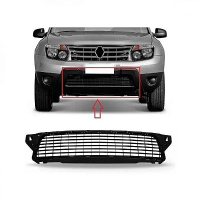 Grade do para choque duster renault de 2010 a 2015 dianteira central preta