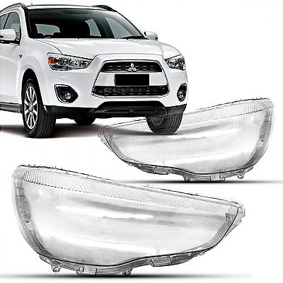 Lente de farol asx mitsubishi de 2011 a 2018 lado esquerdo