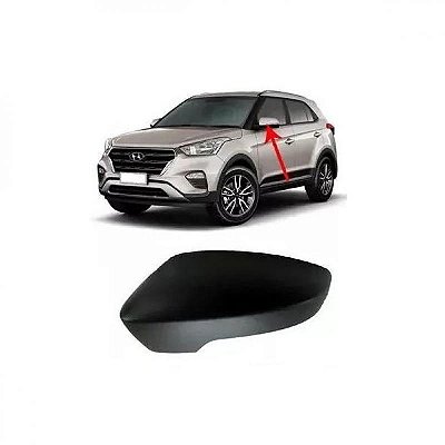Capa do retrovisor creta hyundai de 2017 a 2021 lado esquerdo preta externo