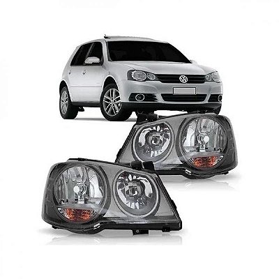 Farol golf volkswagen de 2008 a 2013 lado esquerdo fumê cromomix