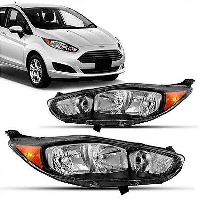 Farol new fiesta ford de 2013 a 2017 lado direito fumê com detalhe âmbar