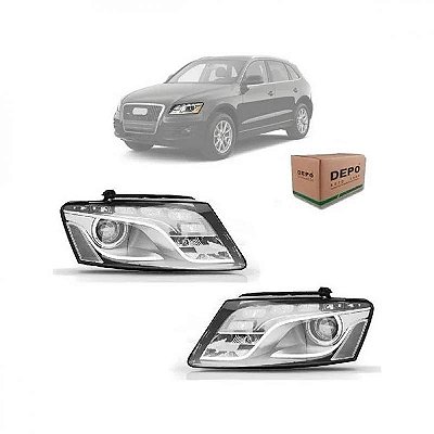Farol q5 audi de 2009 a 2012 lado direito elétrico com projetor com LED entrada xenon sem logotipo