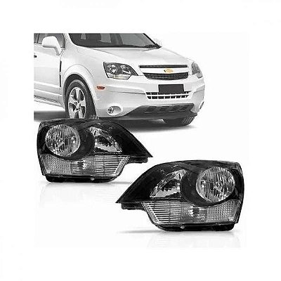 Farol captiva chevrolet de 2015 a 2017 lado esquerdo negro manual com lâmpada