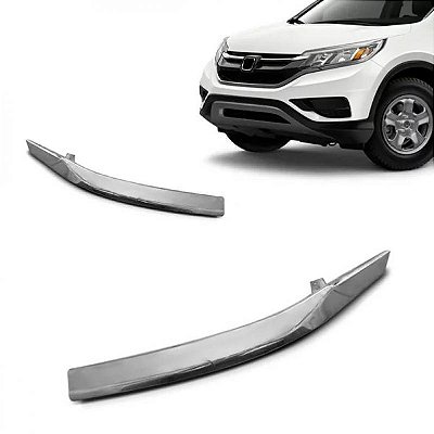 Moldura inferior para choque da grade do radiador crv honda de 2015 a 2017 lado direito cromado