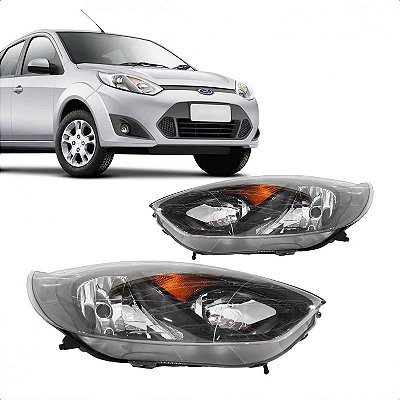 Farol fiesta ford de 2010 a 2014 lado direito fumê rocam