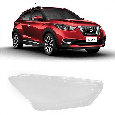 Lente farol kicks nissan de 2017 a 2021 lado direito