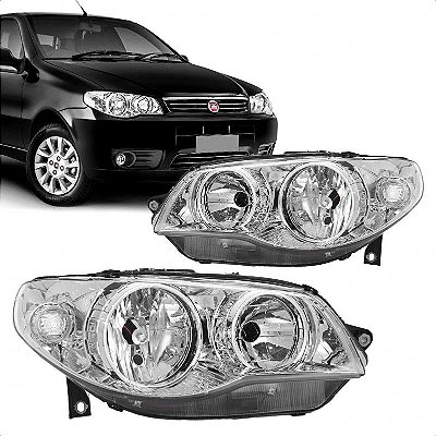 Farol palio fiat de 2004 a 2015 lado direito cromado tipo zoiao H7 e H7