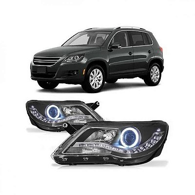 Farol tiguan volkswagen de 2009 a 2011 com LED com projetor sem xenon par