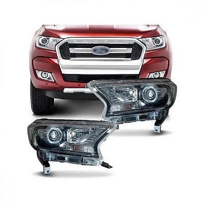 Farol ranger ford de 2016 a 2023 lado esquerdo máscara negra manual e elétrico com projetor