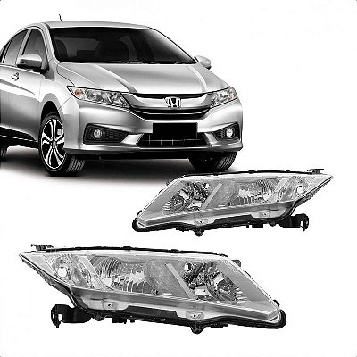 Farol city honda de 2014 a 2017 lado direito cromado manual