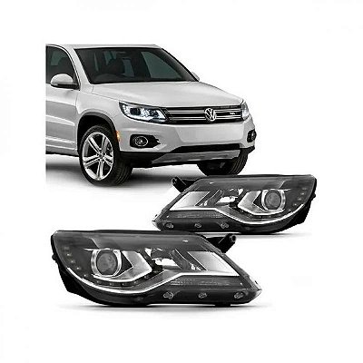 Farol tiguan volkswagen de 2012 a 2017 com LED sem entrada para xenon par