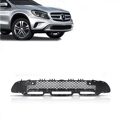 Grade para choque gla mercedes benz de 2018 a 2020 dianteira central preta com furo para sensor