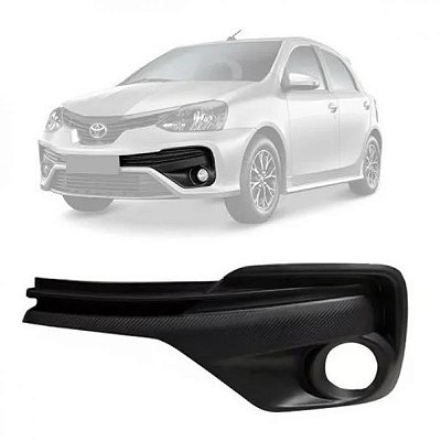 Grade de para choque etios toyota de 2017 a 2021 lado direito lateral com furo