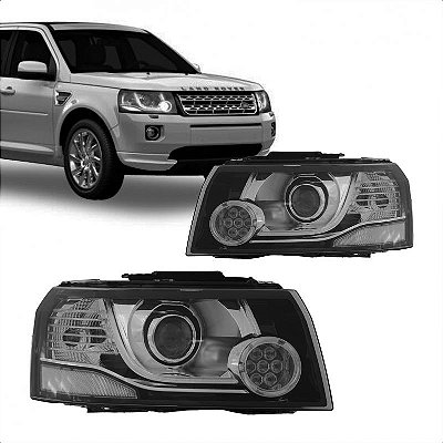 Farol freelander 2 land rover de 2006 a 2013 lado esquerdo cromado com LED D3S xenon
