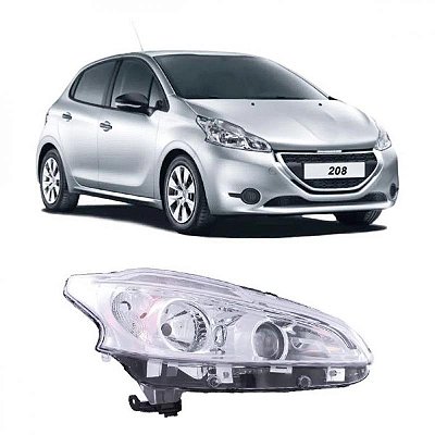 Farol 208 peugeot de 2012 a 2016 lado esquerdo elétrico com LED e luz diurna