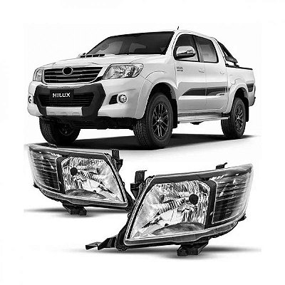 Farol hilux toyota de 2012 a 2015 lado direito fumê manual picape