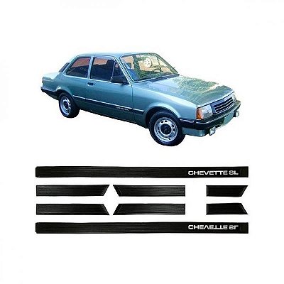 Friso lateral chevette chevrolet de 1983 a 1986 versão sl oito peças