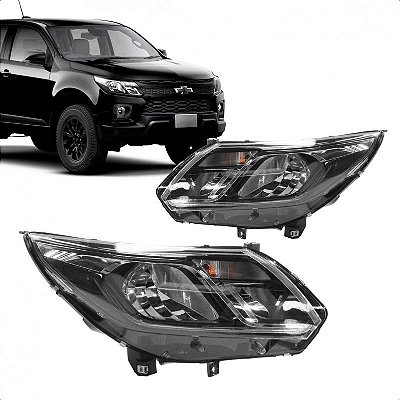 Farol s10 e trailblazer chevrolet de 2017 a 2024 lado esquerdo cromado manual com LED e reator