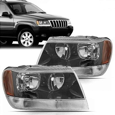 Farol grand cherokee jeep de 1999 a 2001 lado esquerdo fumê laredo
