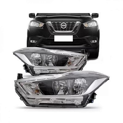 Farol kicks nissan de 2017 a 2021 lado direito com motor sem projetor sem LED