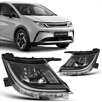 Farol dolphin byd de 2023 a 2025 lado esquerdo totalmente LED com reator e oito pinos