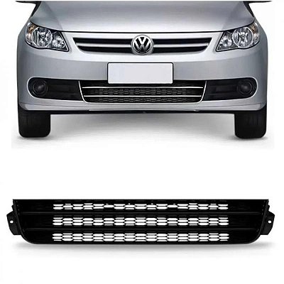 Grade de para choque gol volkswagen de 2009 a 2012 dianteiro central carcaça preta geração cinco