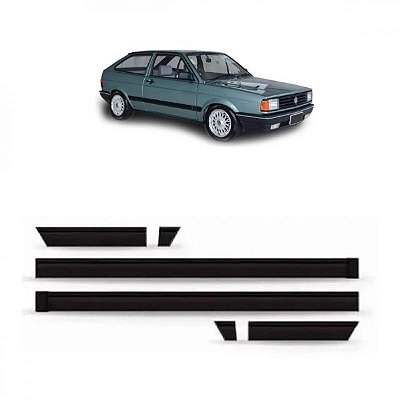 Friso gol volkswagen de 1987 a 1990 lateral preto perfil alto seis peças